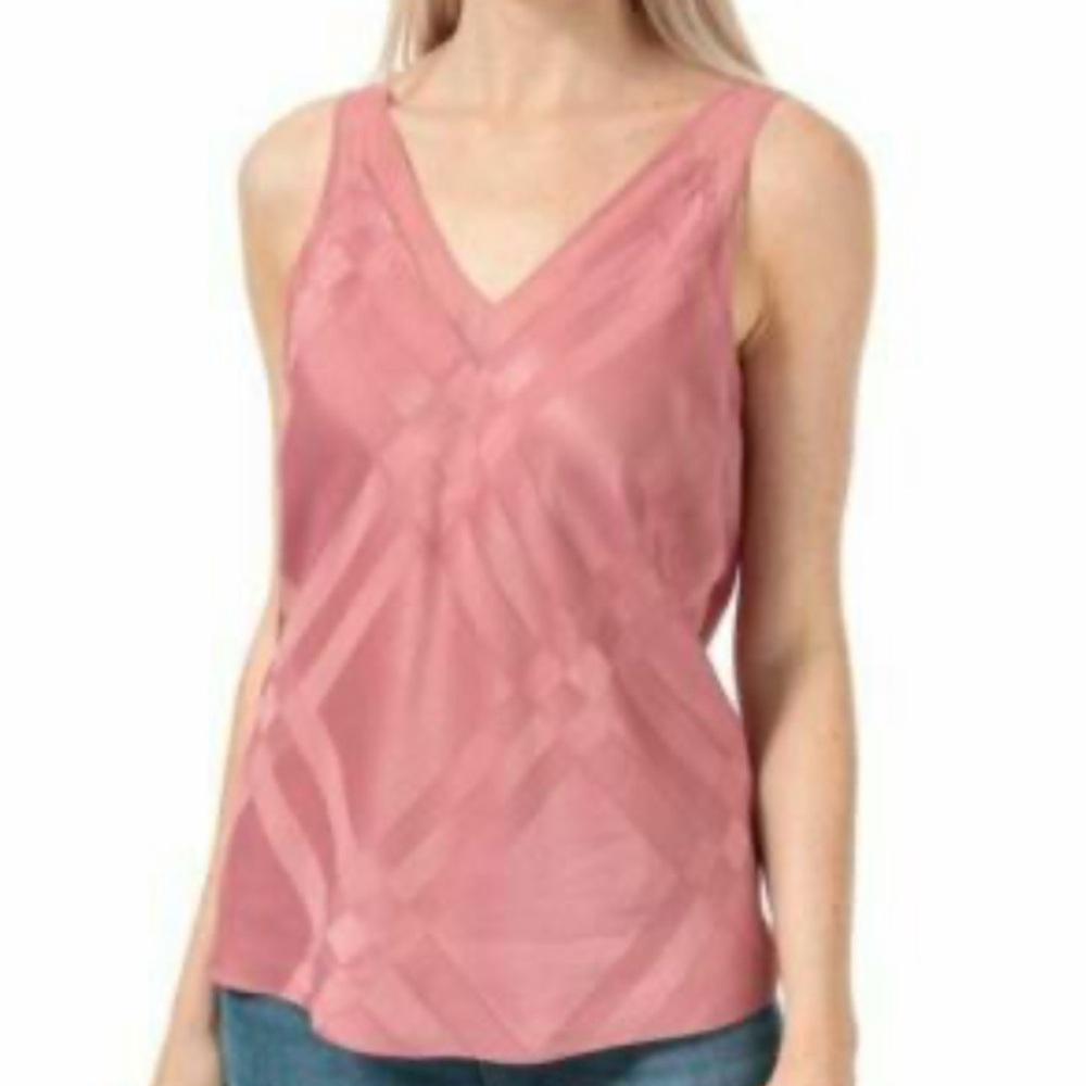 Ted Baker Pink Silk w Mesh Trim Camisole Shirt Top Sz 0